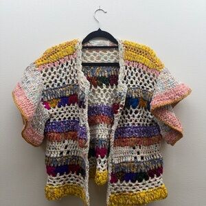 Anthropologie Multicolor Crochet Sweater